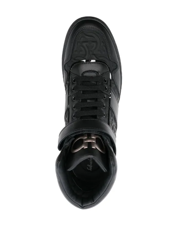 スニーカー SALVATORE FERRAGAMO BLACK LEATHER BRANDY 1 SNEAKERS Ferragamo Salvatore Leather Brandy 1 Sneakers in Black for