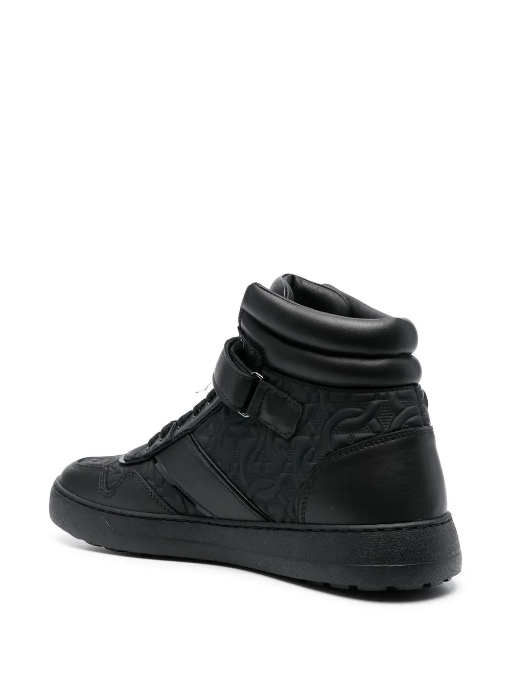 Ferragamo Embossed Hi-top Sneakers In Schwarz
