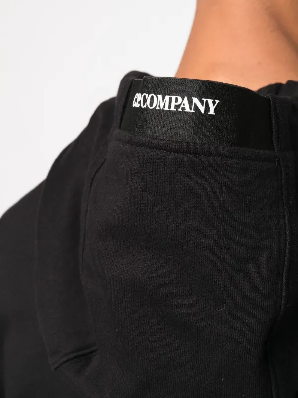 パーカー・フーディ C.P. Company LOGO COTTON HOODIE C.P. Company logo-print Cotton Hoodie | Black | FARFETCH