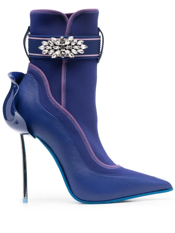 Le Silla Snorkeling 120mm crystal embellished Ankle Boots Blue FARFETCH CA