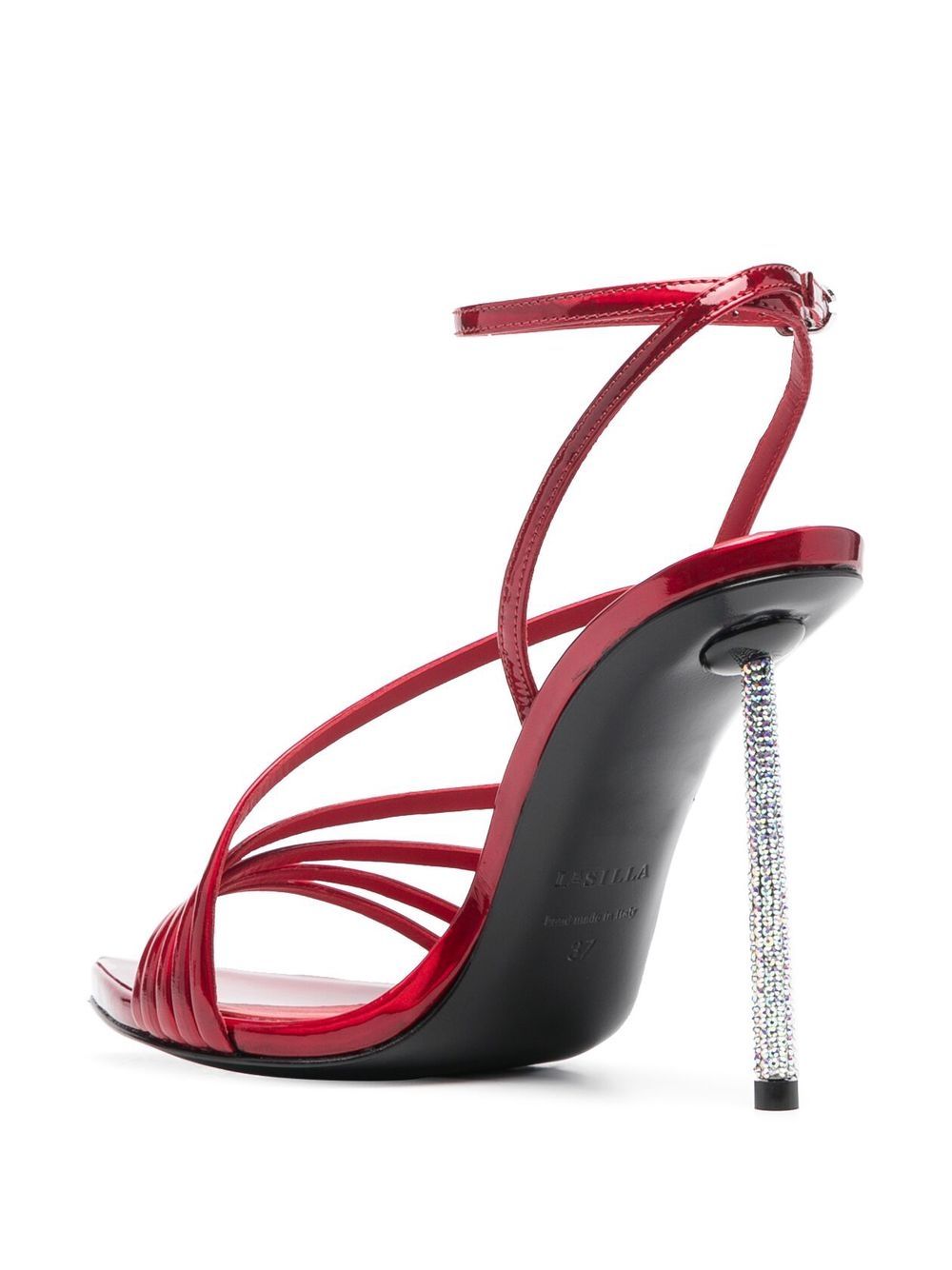 Shop Le Silla Bella 120mm Patent-leather Sandals In Red