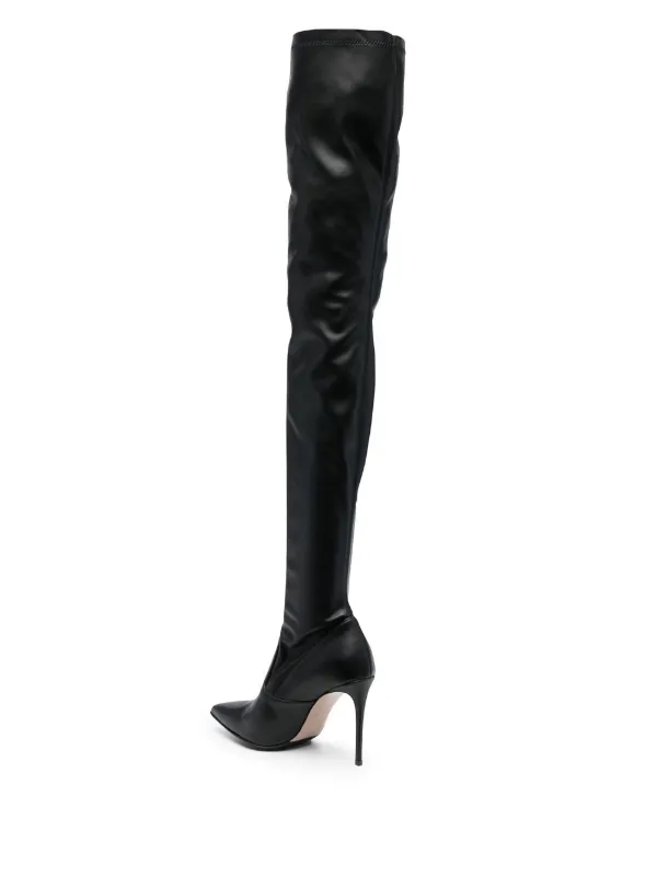 Thigh length hot sale leather boots