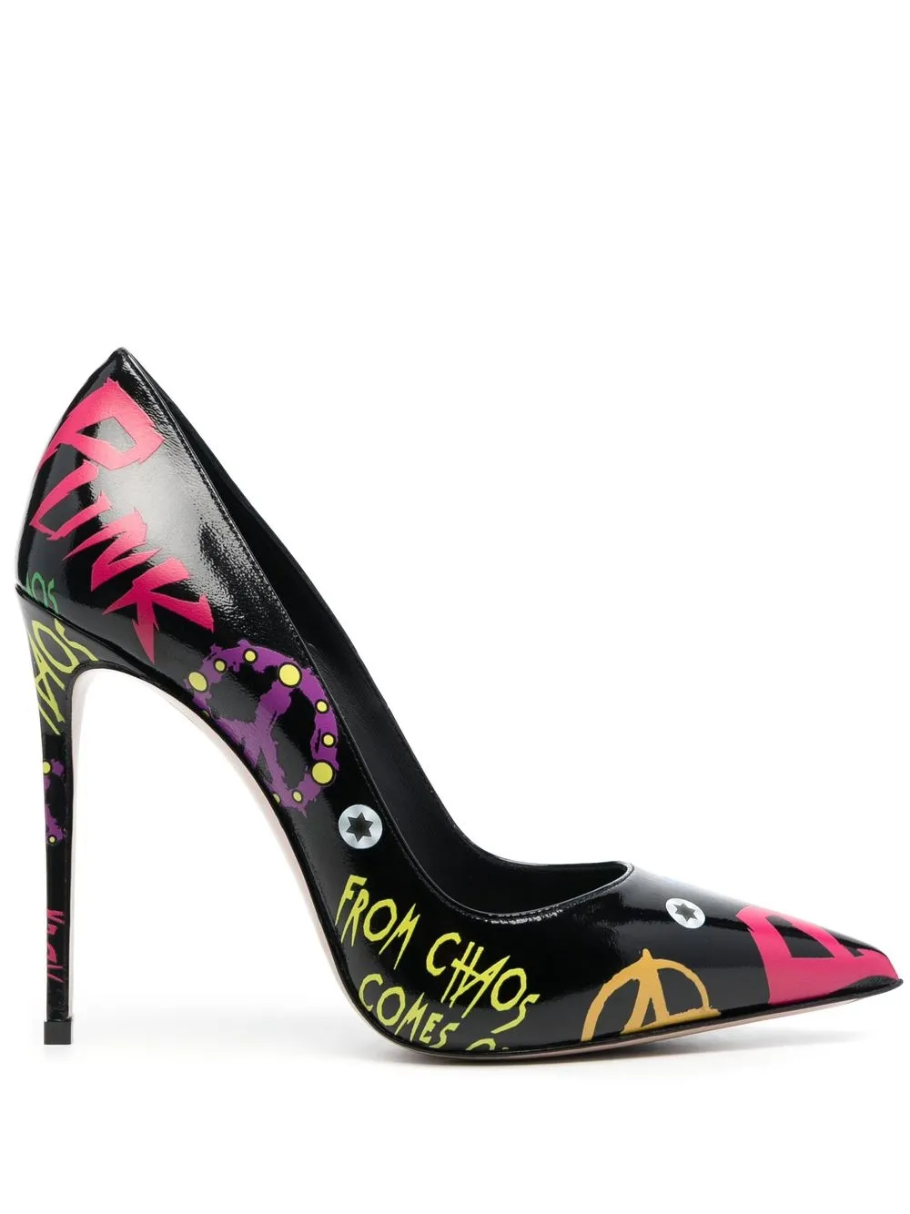 

Le Silla Punk 120mm graffiti-print pumps - Black