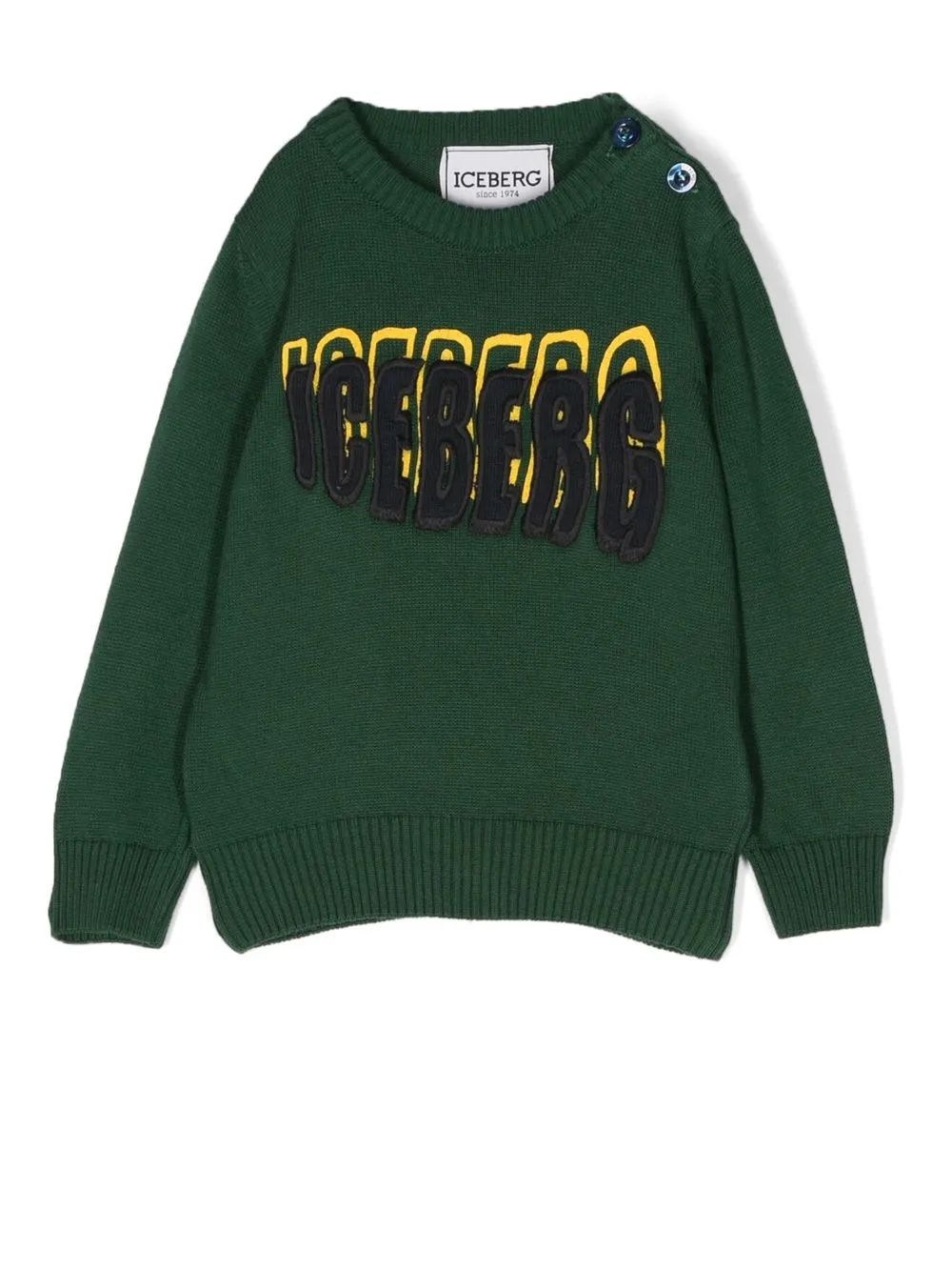 

Iceberg Kids suéter con cuello redondo y logo - Verde