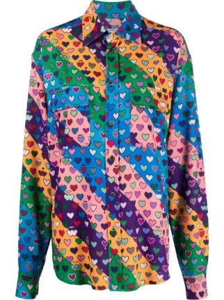 Alessandro Enriquez ハートプリント シャツ | ブルー | FARFETCH JP