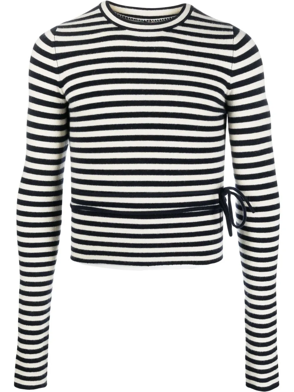 

extreme cashmere striped-print top - White
