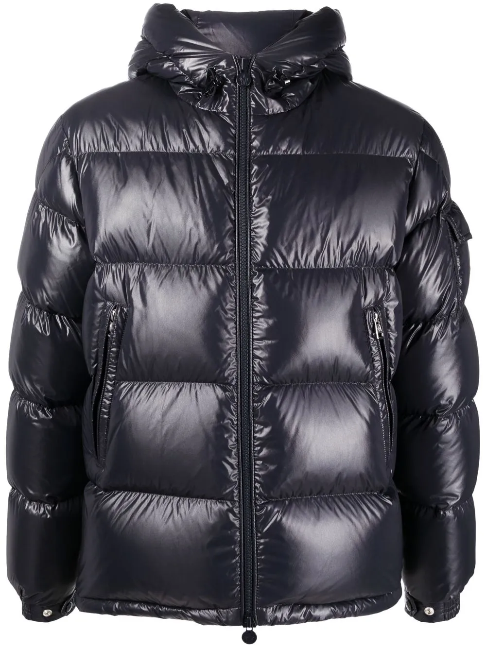 

Moncler chamarra capitonada con parche del logo - Azul