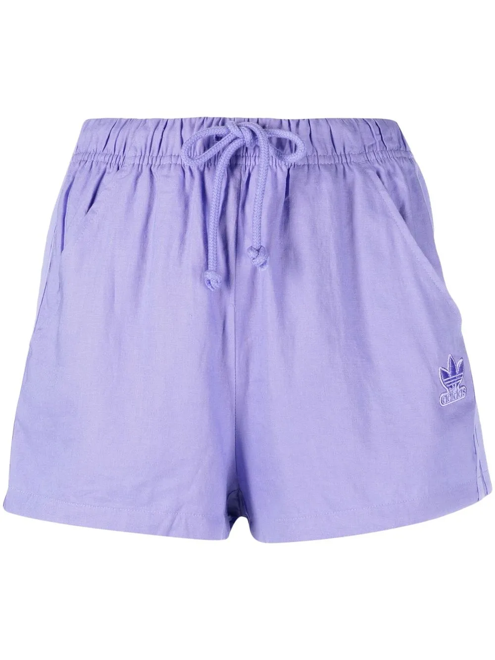 adidas Trefoil-logo drawstring-waist shorts - Purple