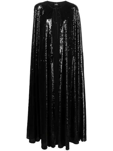 PINKO sequin-embellished cape coat
