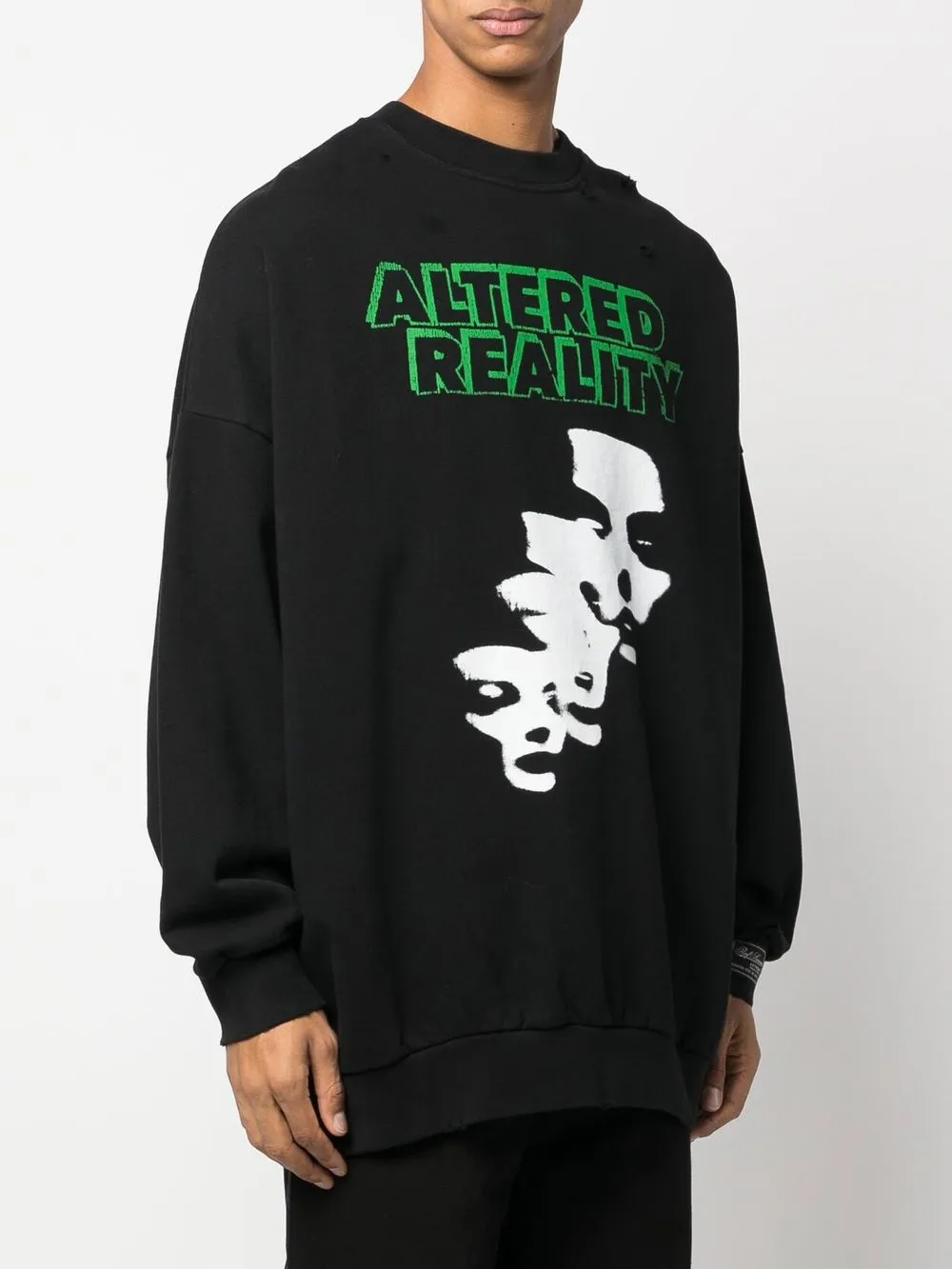 Raf Simons Altered Reality Print Crew Neck Sweatshirt - Farfetch