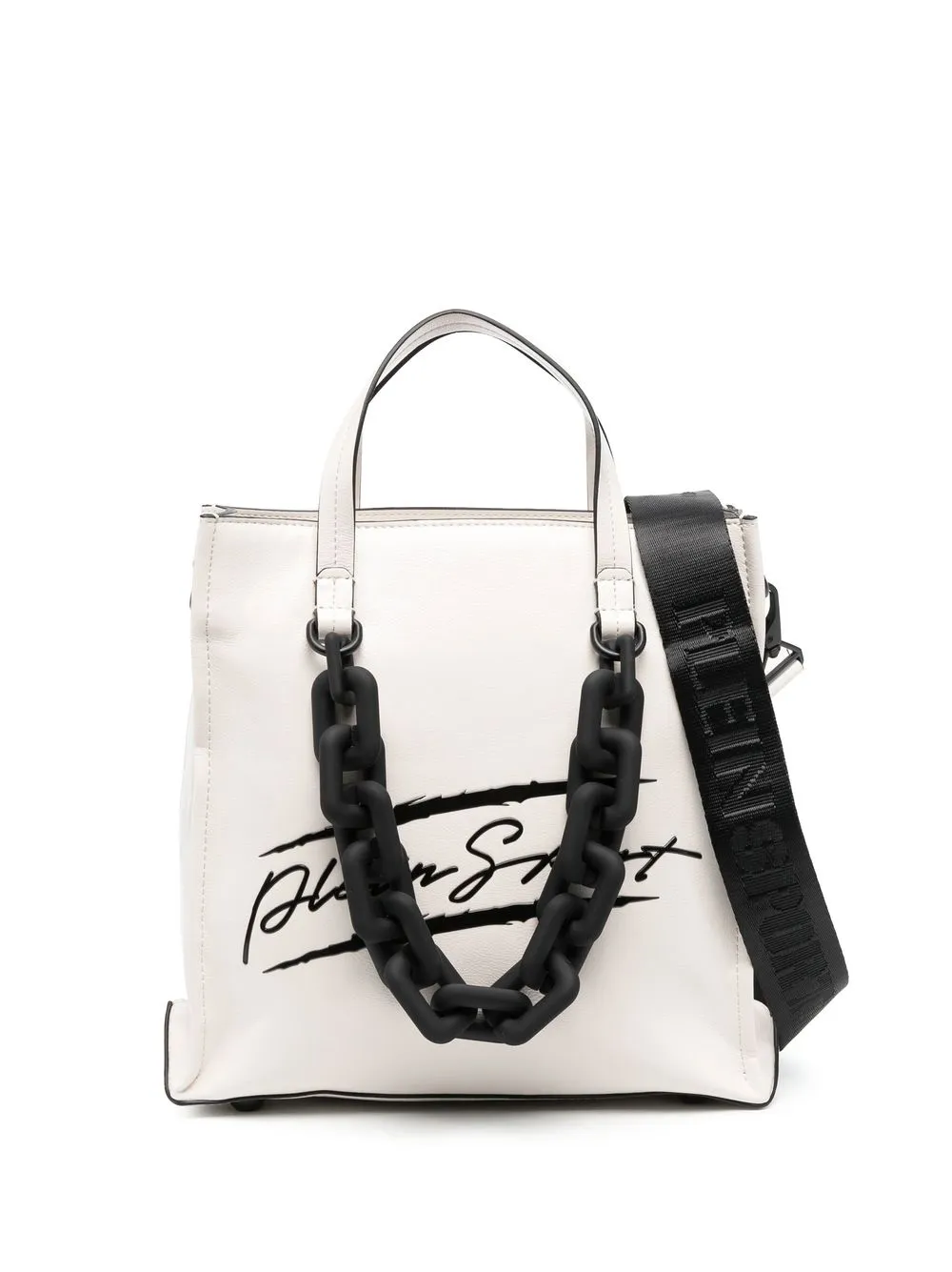 

Plein Sport logo top-handle tote - Neutrals