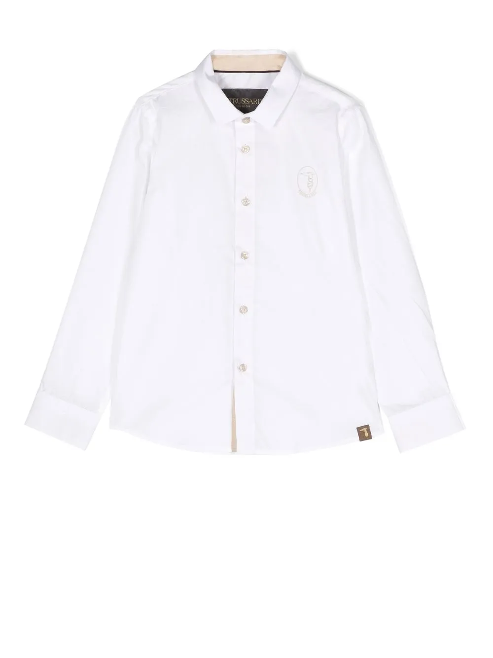 

TRUSSARDI JUNIOR camisa manga larga con logo bordado - Blanco