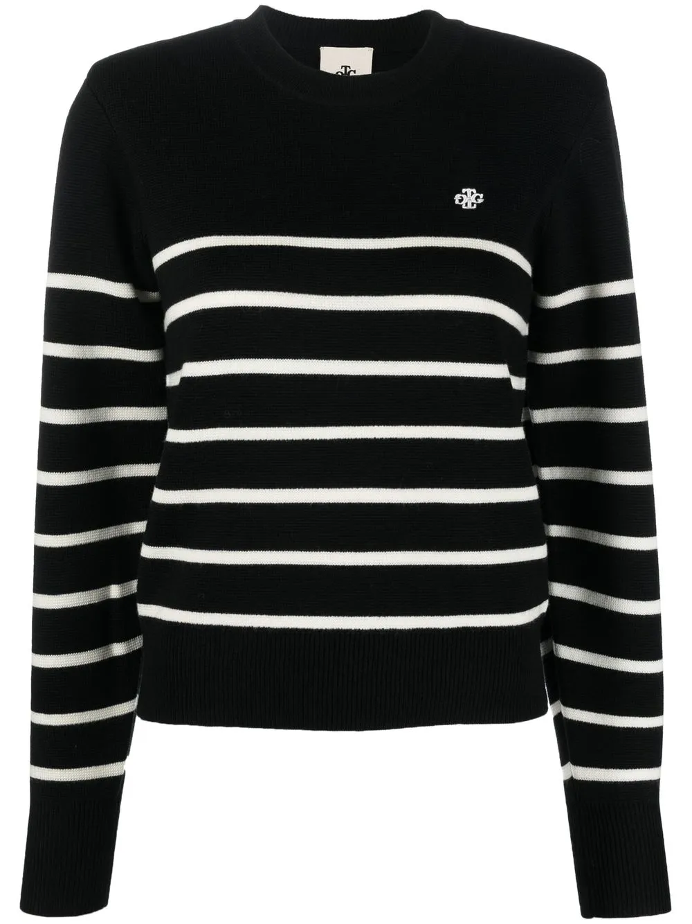 

The Garment logo-embroidered stripe pattern jumper - Black