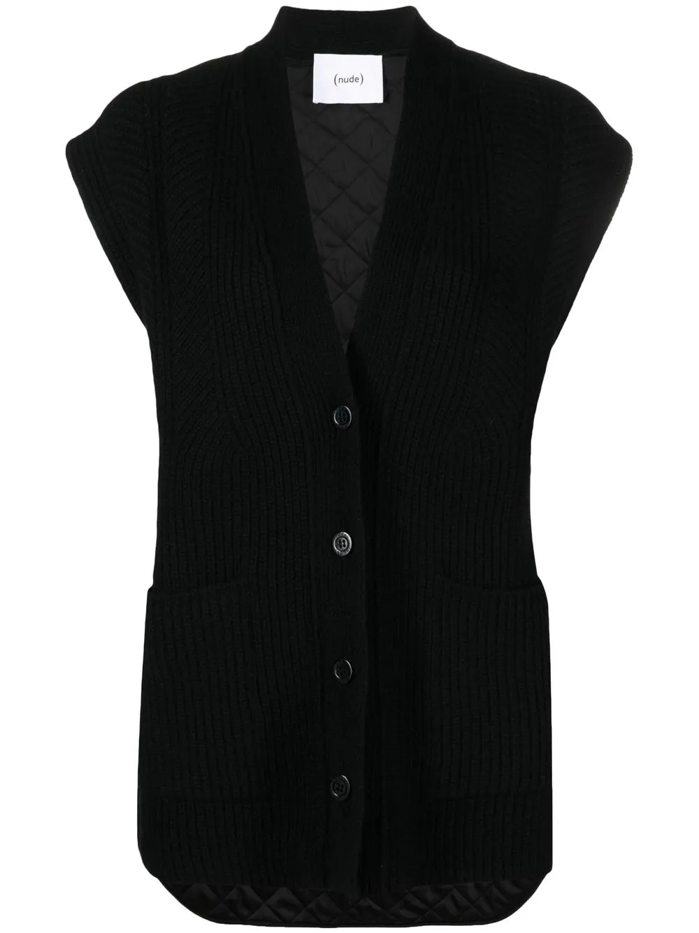 

Nude V-neck sleeveless cardigan - Black