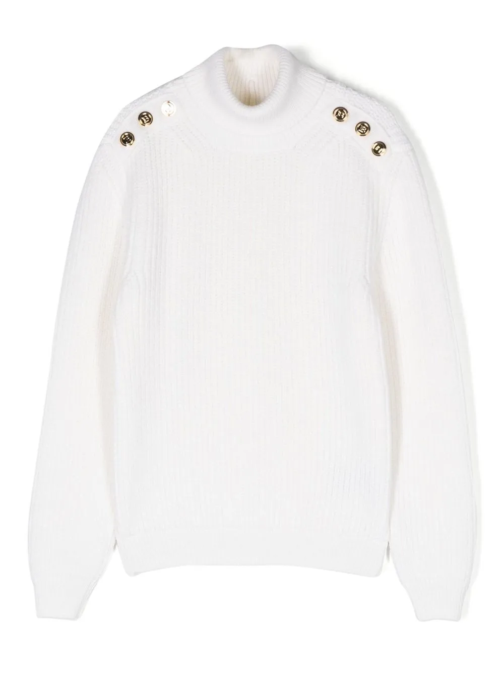 

Balmain Kids suéter tejido con cuello vuelto - Blanco