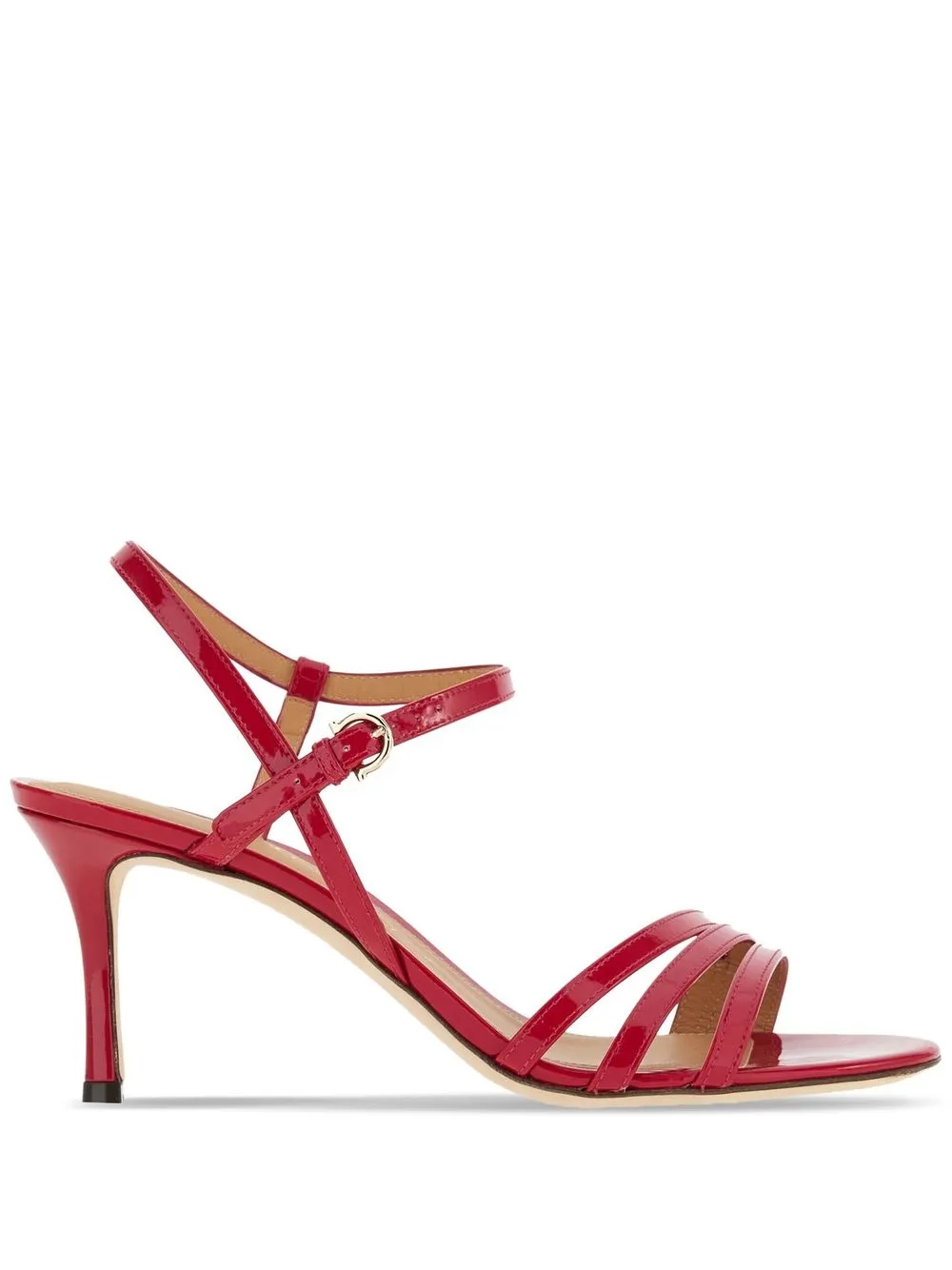 Ferragamo High-shine Finish 70mm Sandals In Red