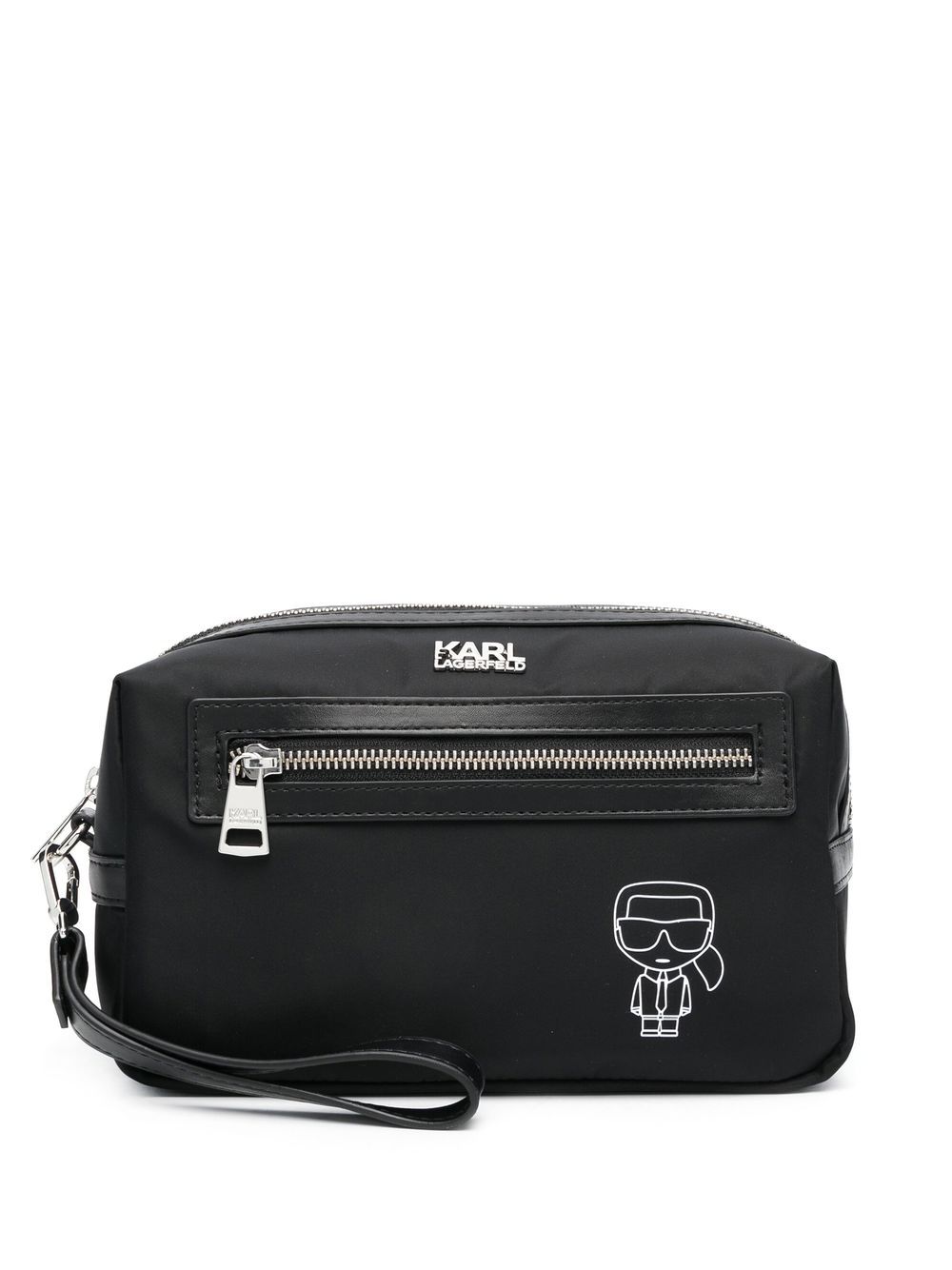 Karl Lagerfeld K/IKonik logo wash bag - Black