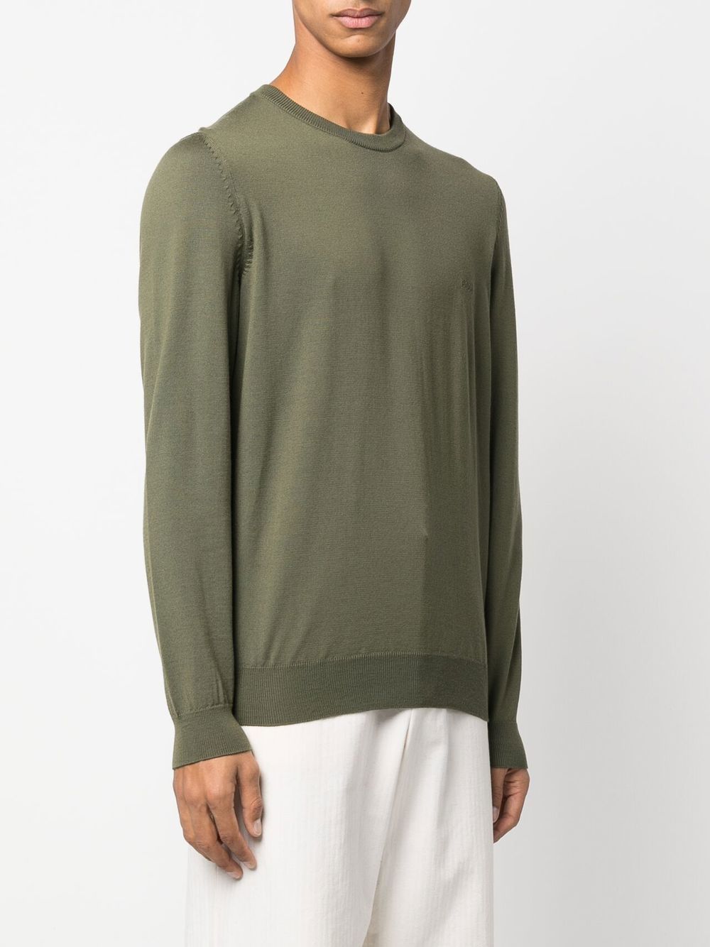 Shop Hugo Boss Botto-l Virgin Wool Jumper In Grün