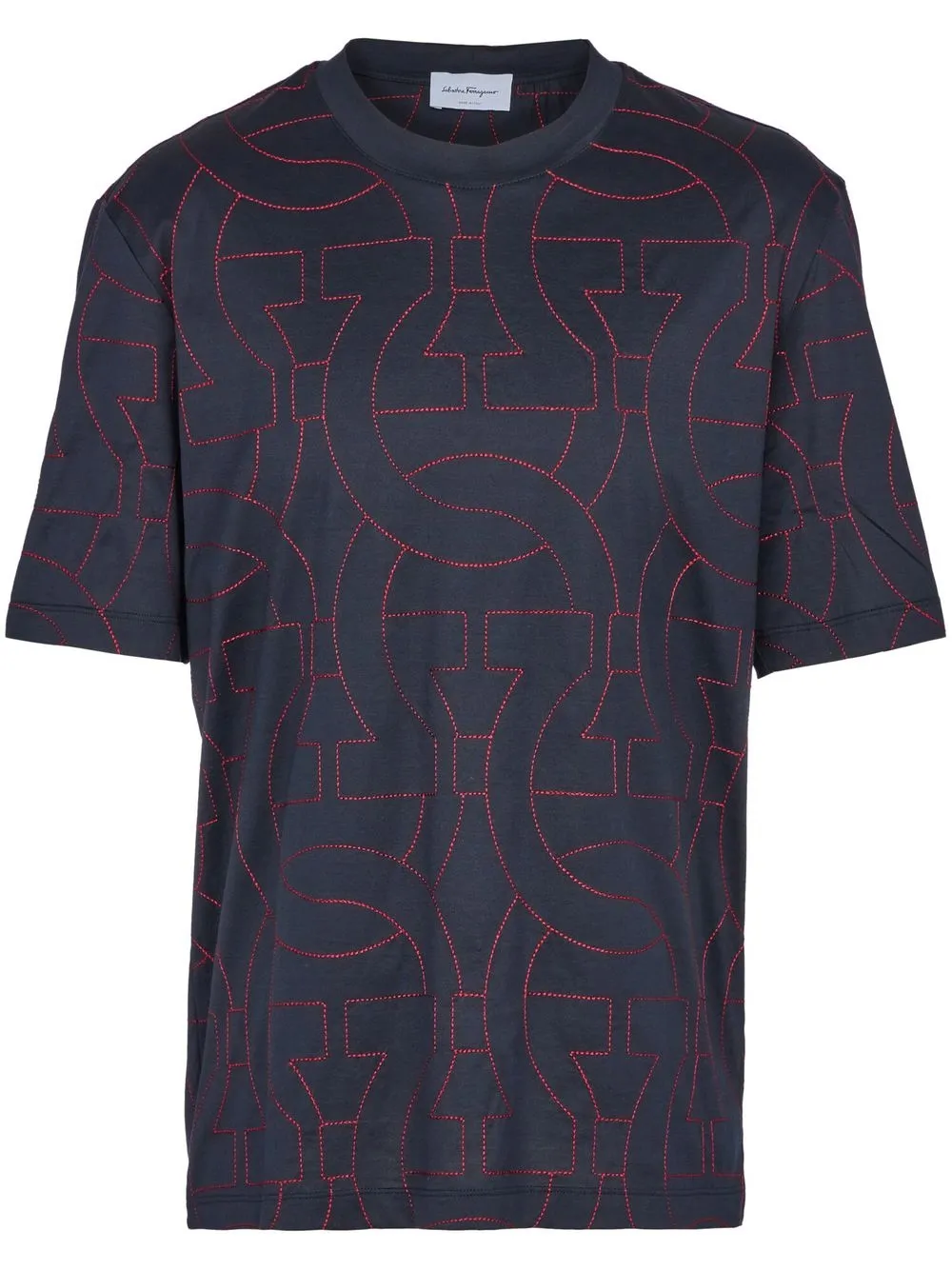 

Ferragamo Gancini-pattern print T-shirt - Blue