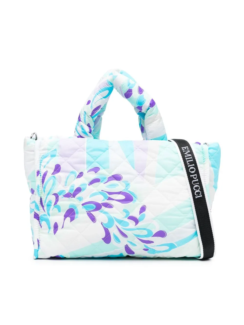 

PUCCI Junior bolsa de hombro capitonada con estampado floral - Azul