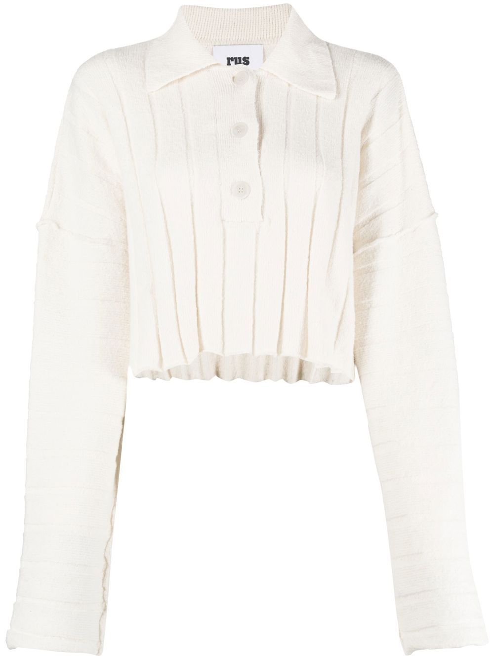 Rus Cropped long-sleeve Knit Polo - Farfetch