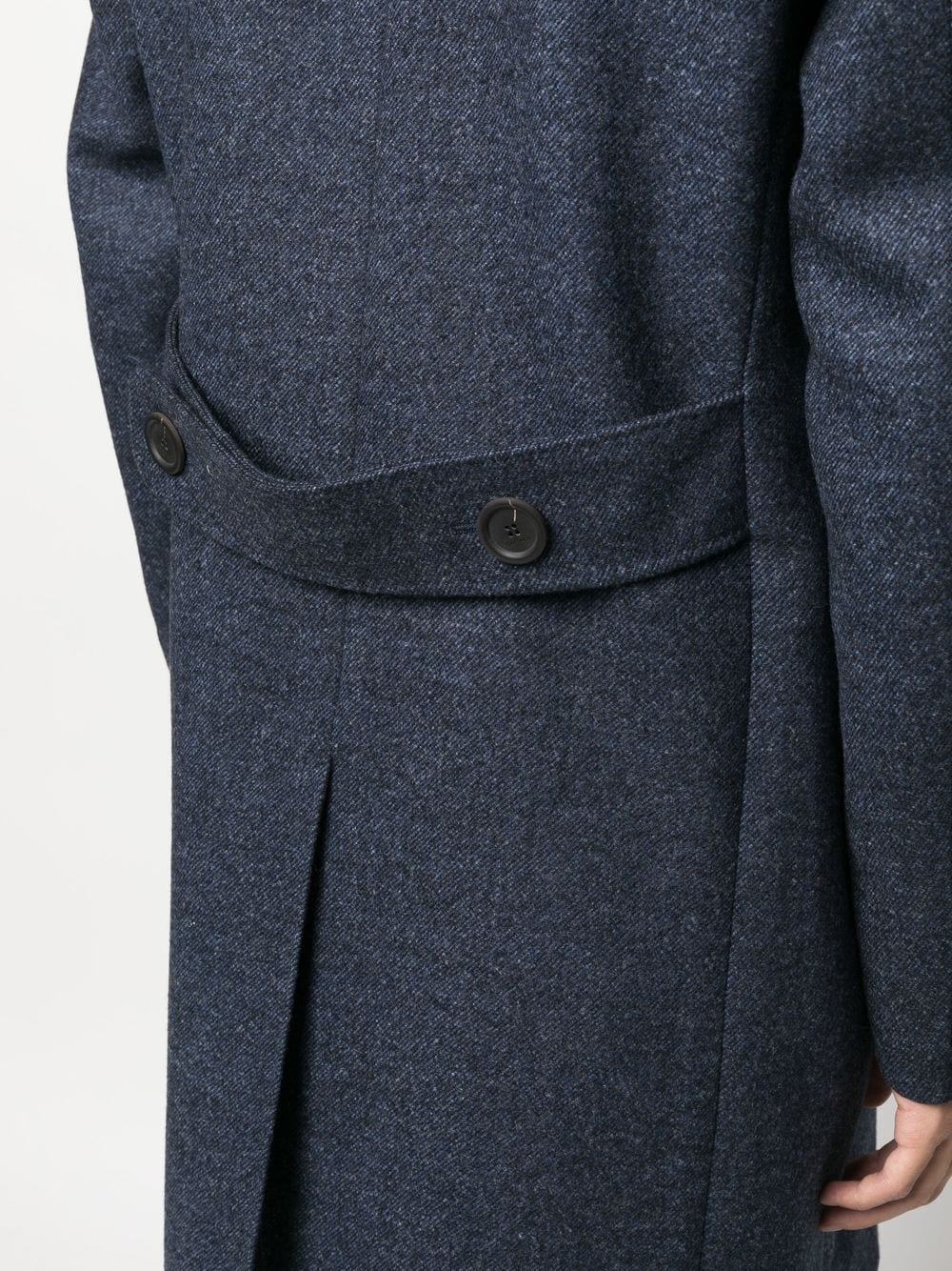 Shop Canali Double-breasted Wool Coat In Blau
