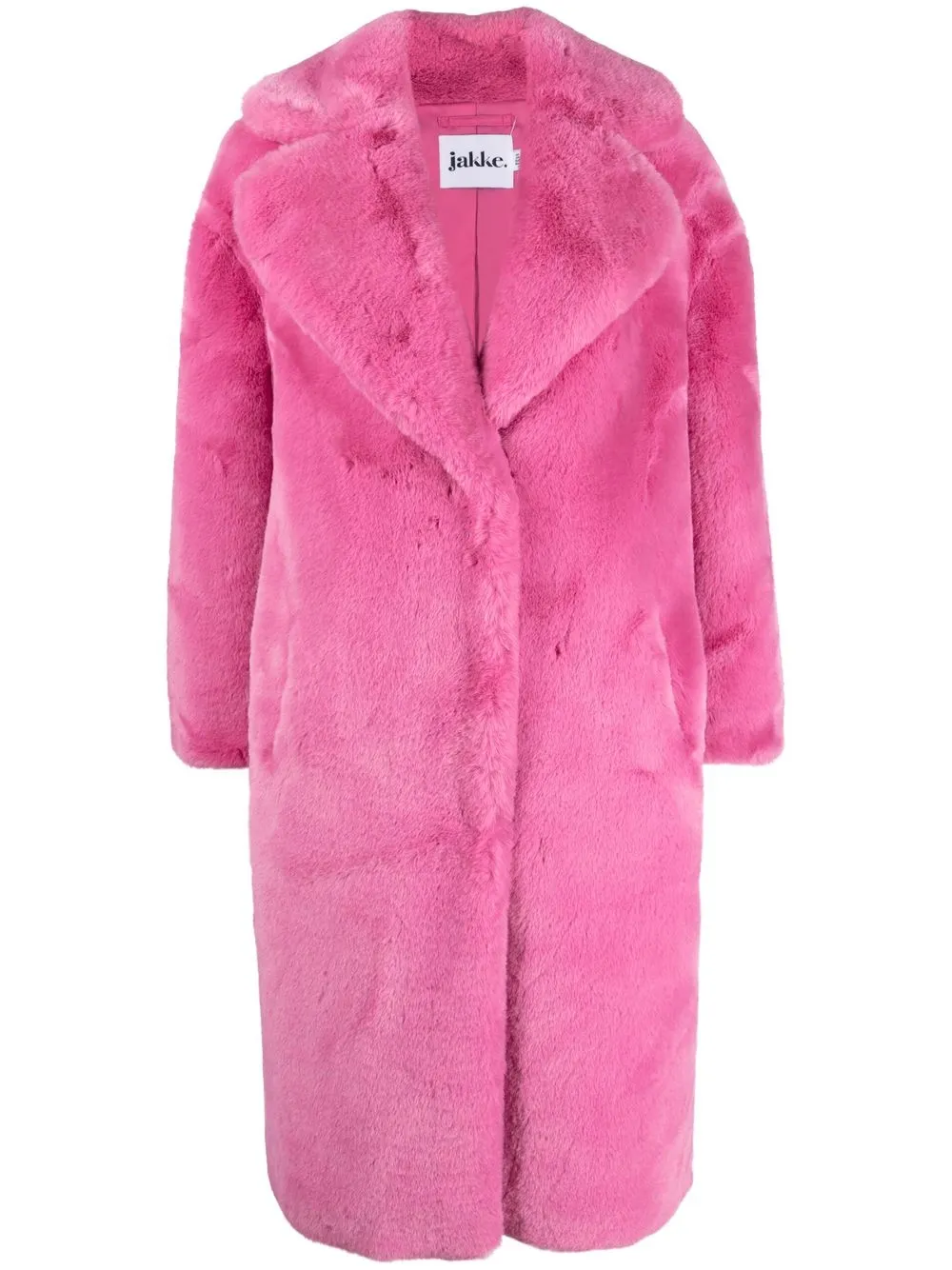 

Jakke faux-fur single-breasted coat - Pink