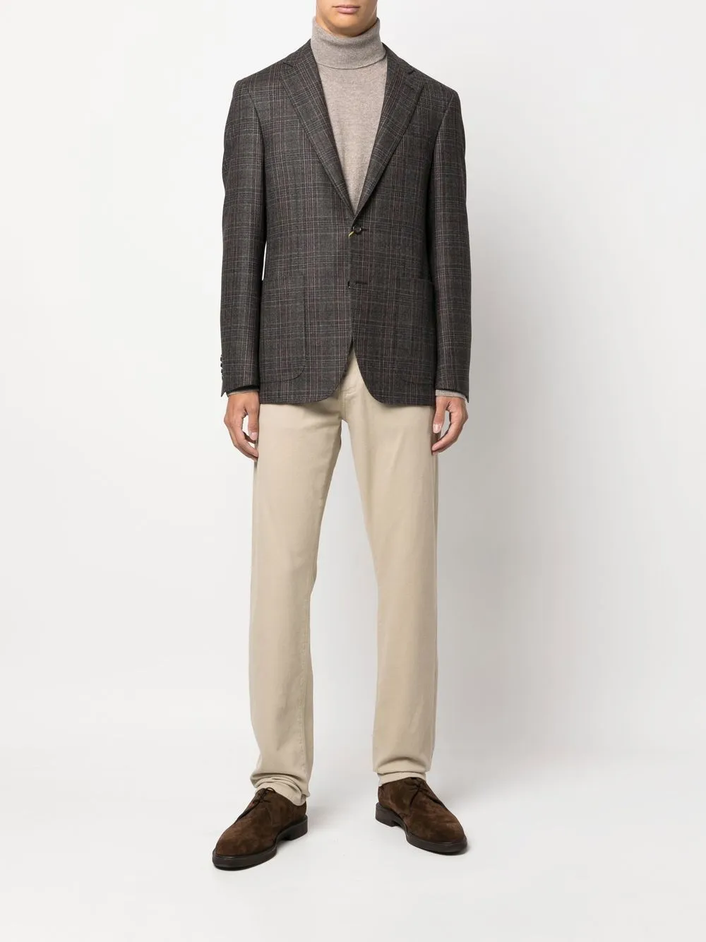 Canali Blazer met enkele rij knopen - Bruin