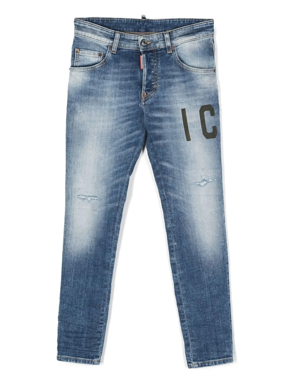 

Dsquared2 Kids jeans rectos con logo estampado - Azul