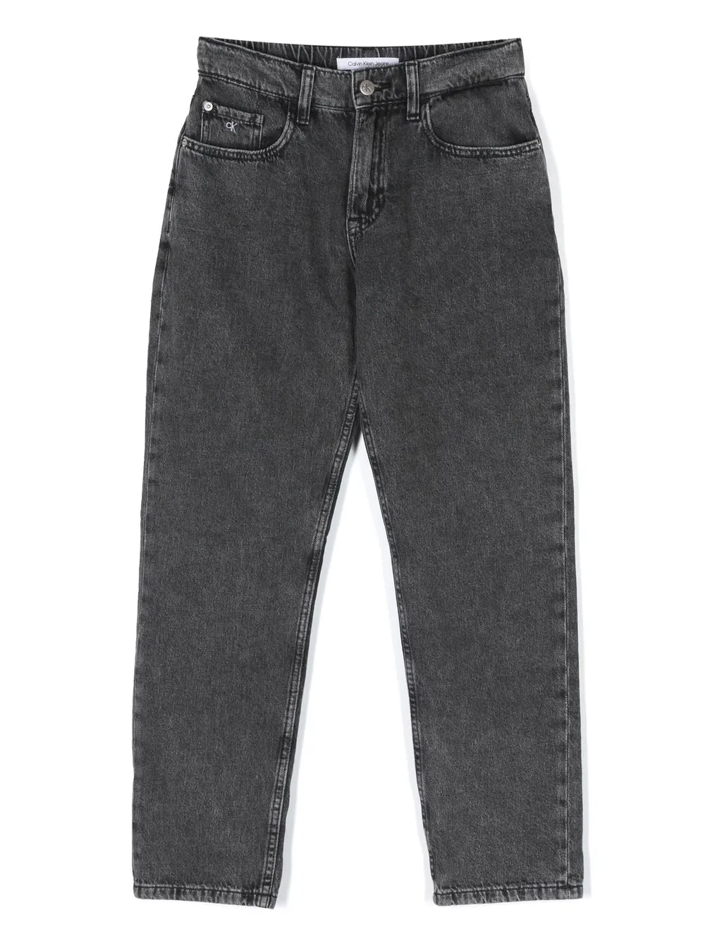 

Calvin Klein Kids jeans rectos con tiro medio - Gris