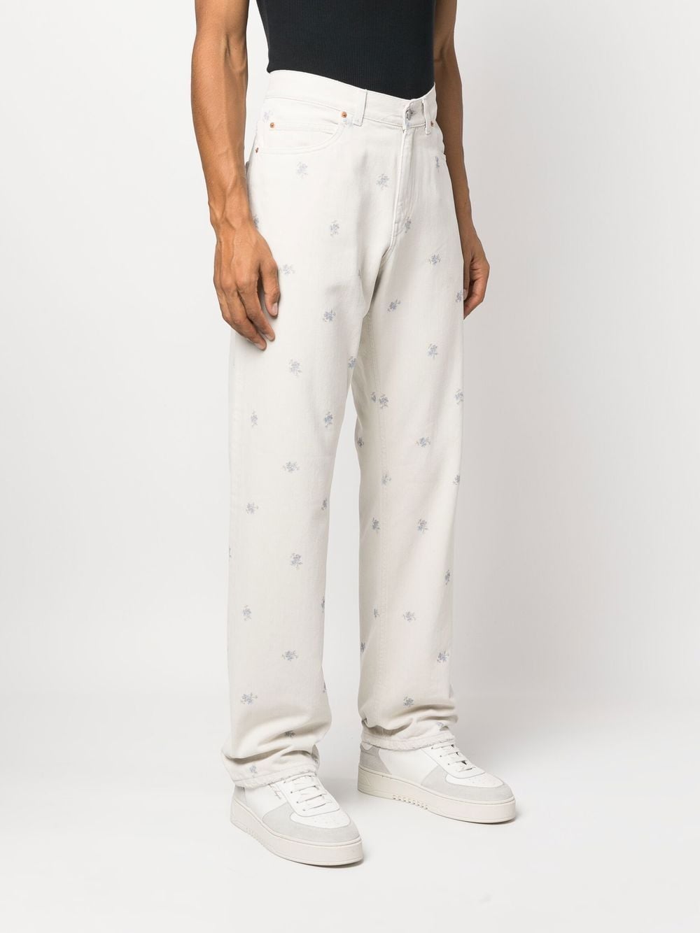 Martine Rose floral-print straight-leg Jeans - Farfetch