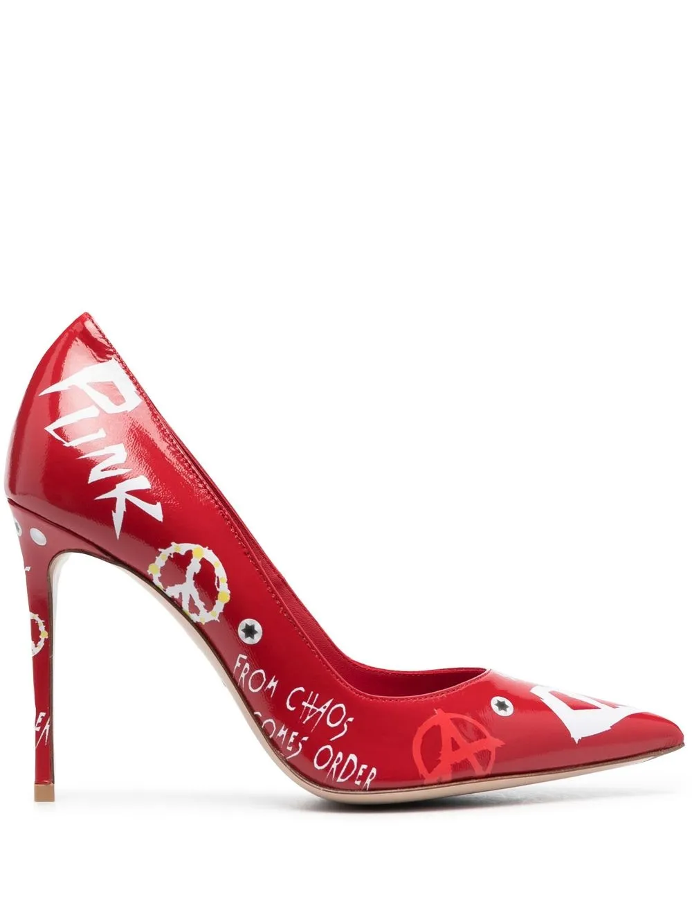 

Le Silla Punk graphic-print 100mm pumps - Red
