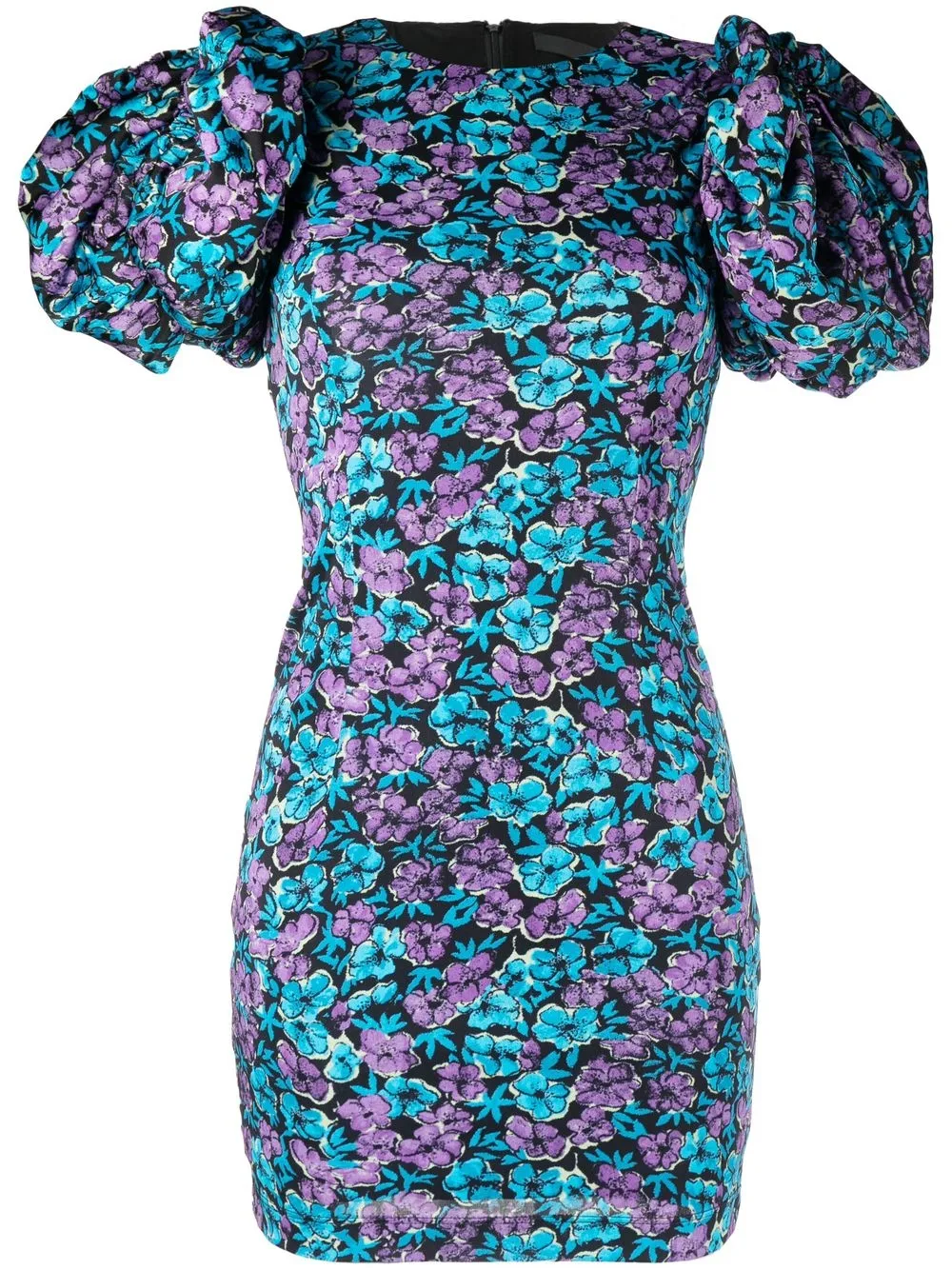 

ROTATE floral-print puff-sleeve mini dress - Purple