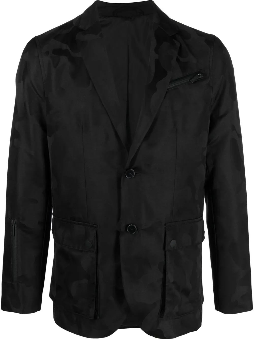 

Karl Lagerfeld blazer con estampado militar - Negro