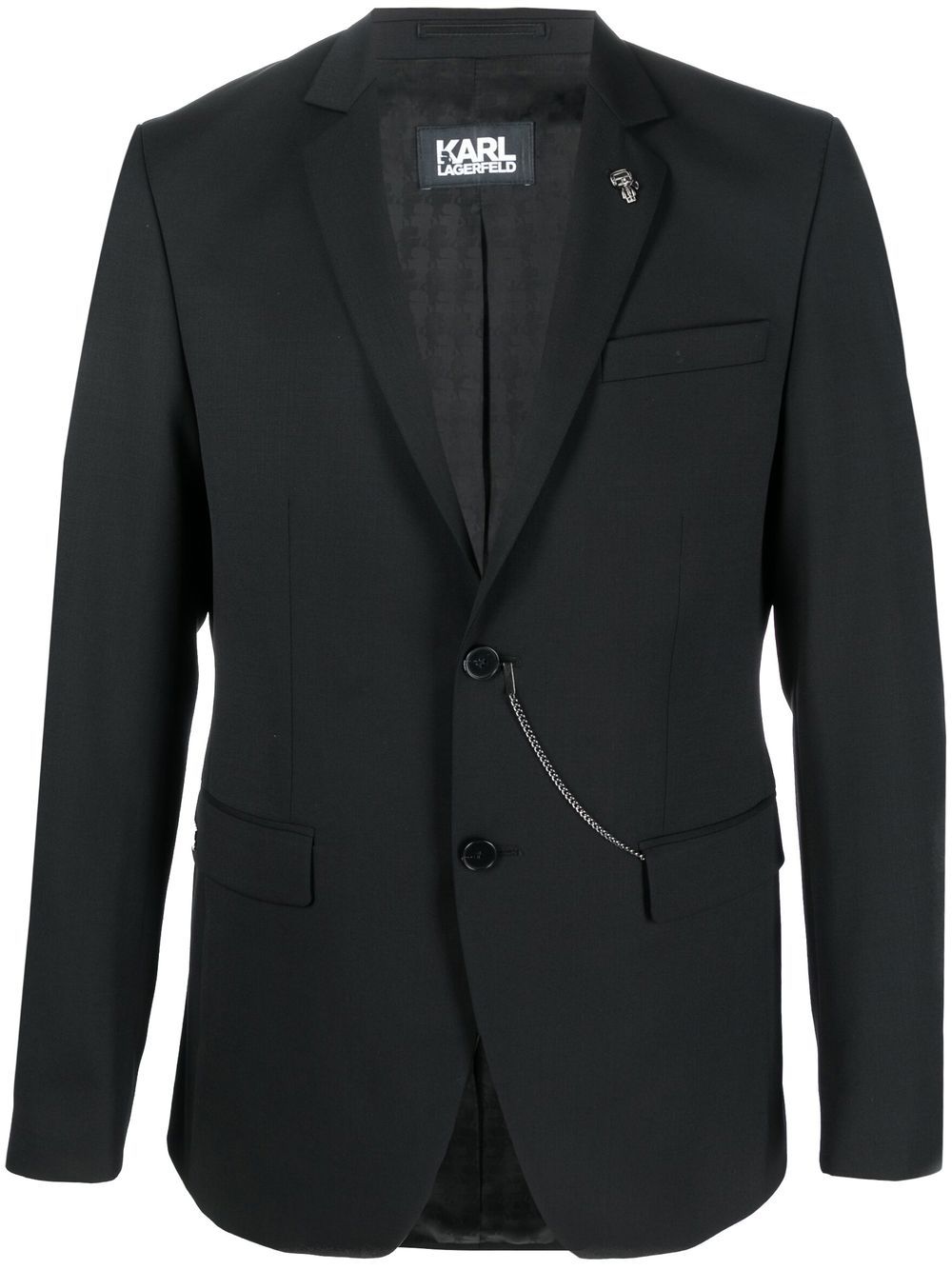 

Karl Lagerfeld Stack chain-detail blazer - Black