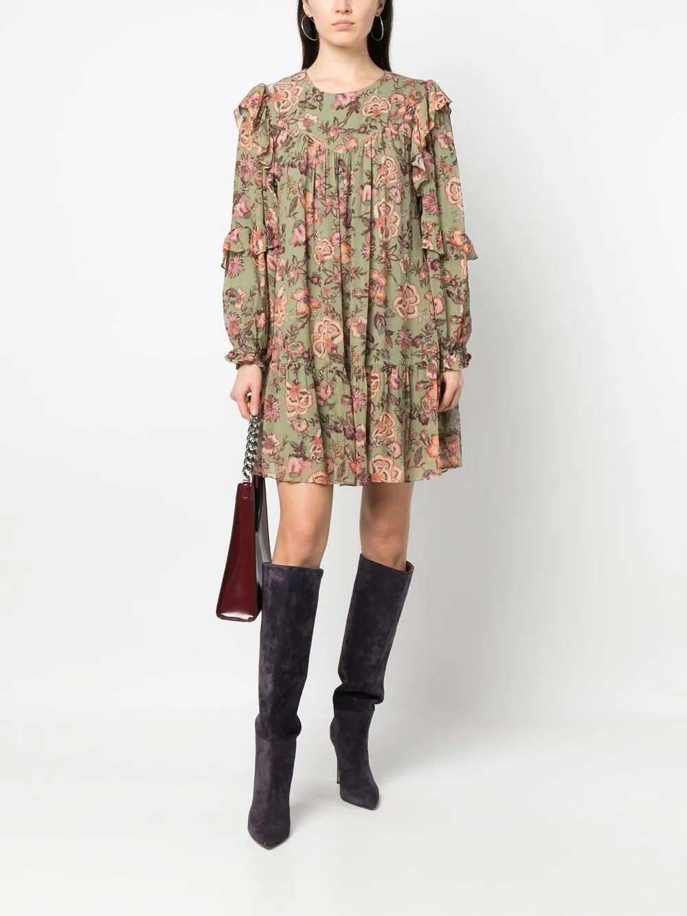 Louise Misha Jurk met bloemenprint - Groen
