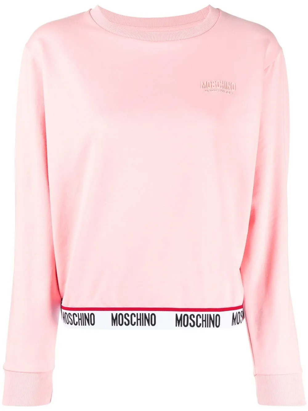 

Moschino sudadera con logo en relieve - Rosado