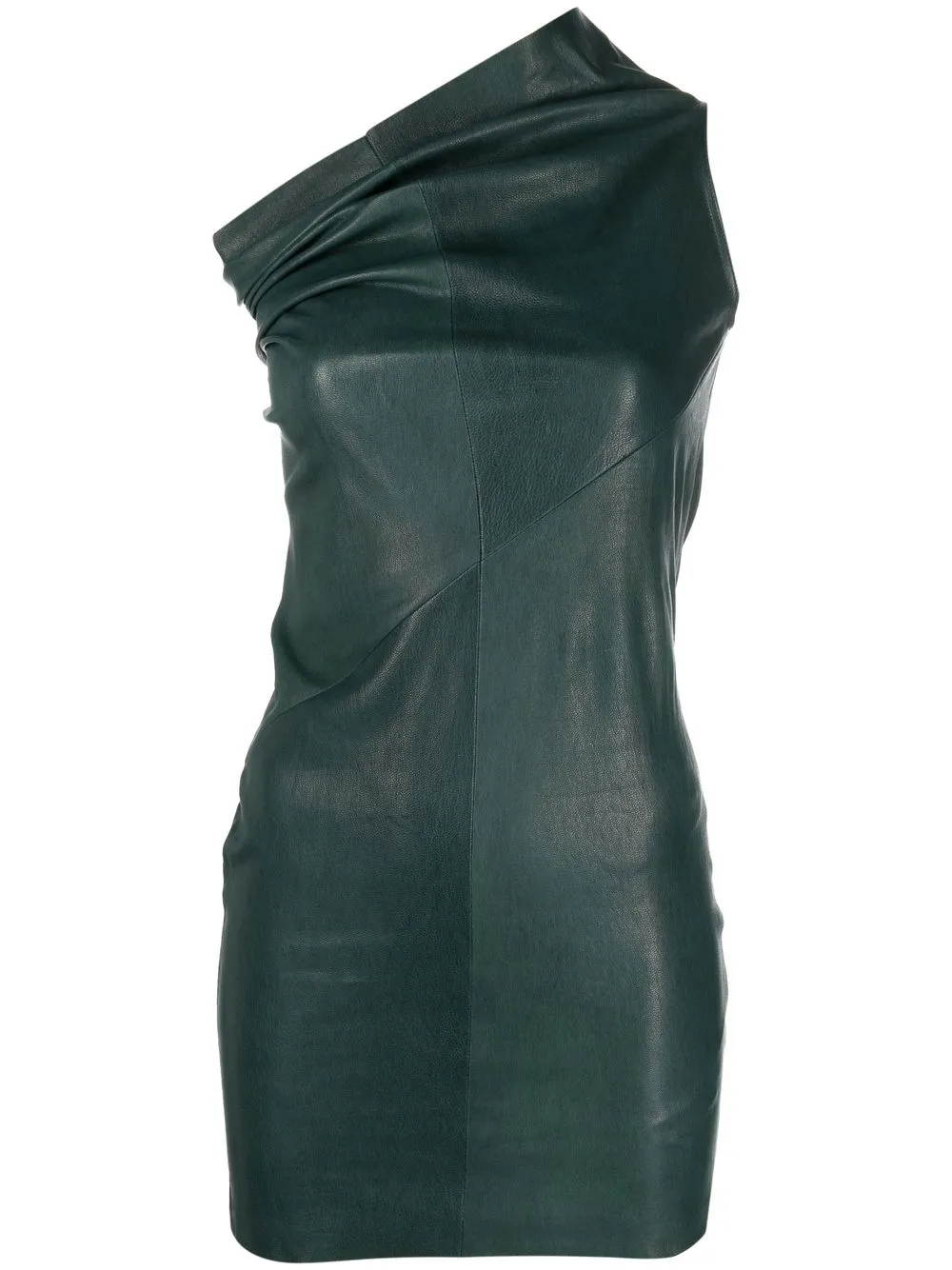 

Rick Owens one-shoulder leather mini dress - Green