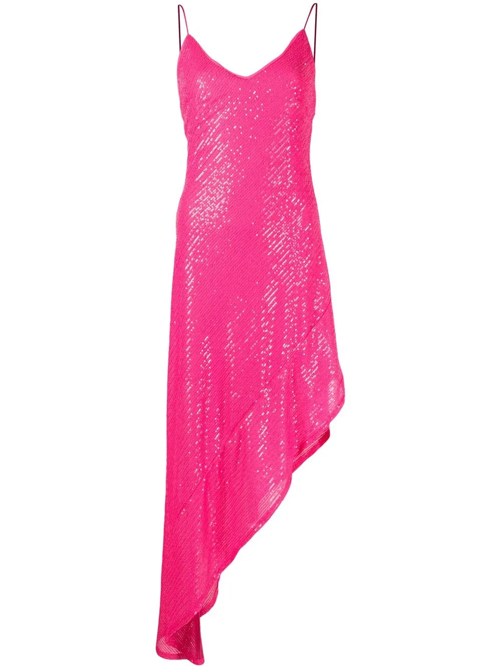 

ROTATE Kanelois sequin asymmetric-hem dress - Pink