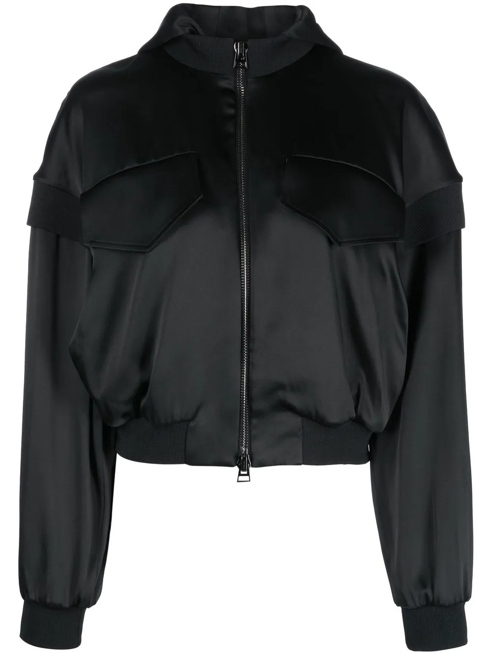 

TOM FORD chamarra bomber de seda con cierre - Negro