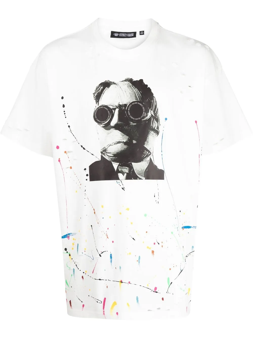 

Mostly Heard Rarely Seen Invisible Man splatter-print T-shirt - White