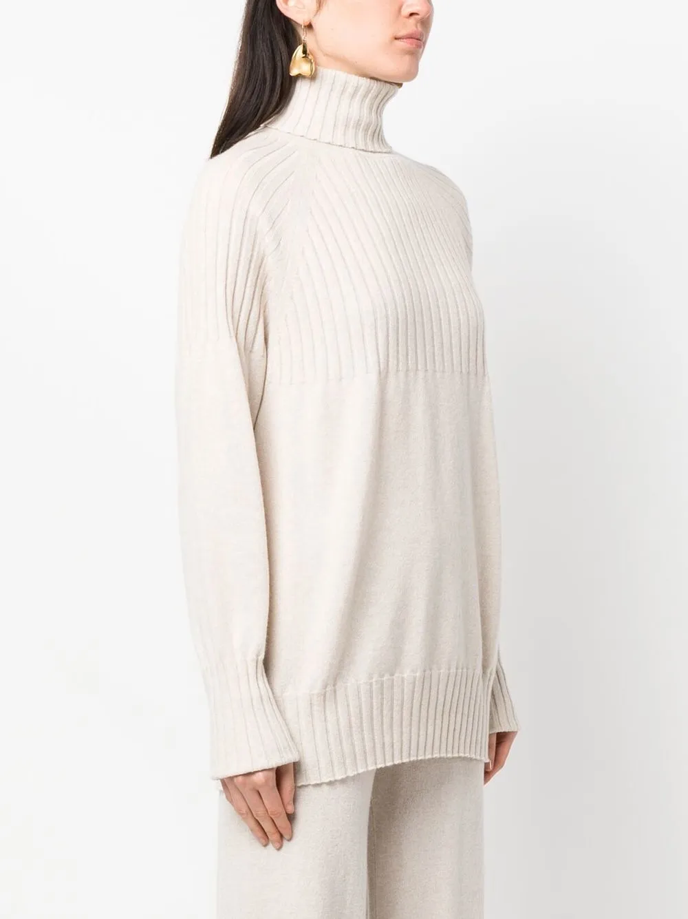  Malo Kaschmirpullover Mit Stehkragen   Nude 