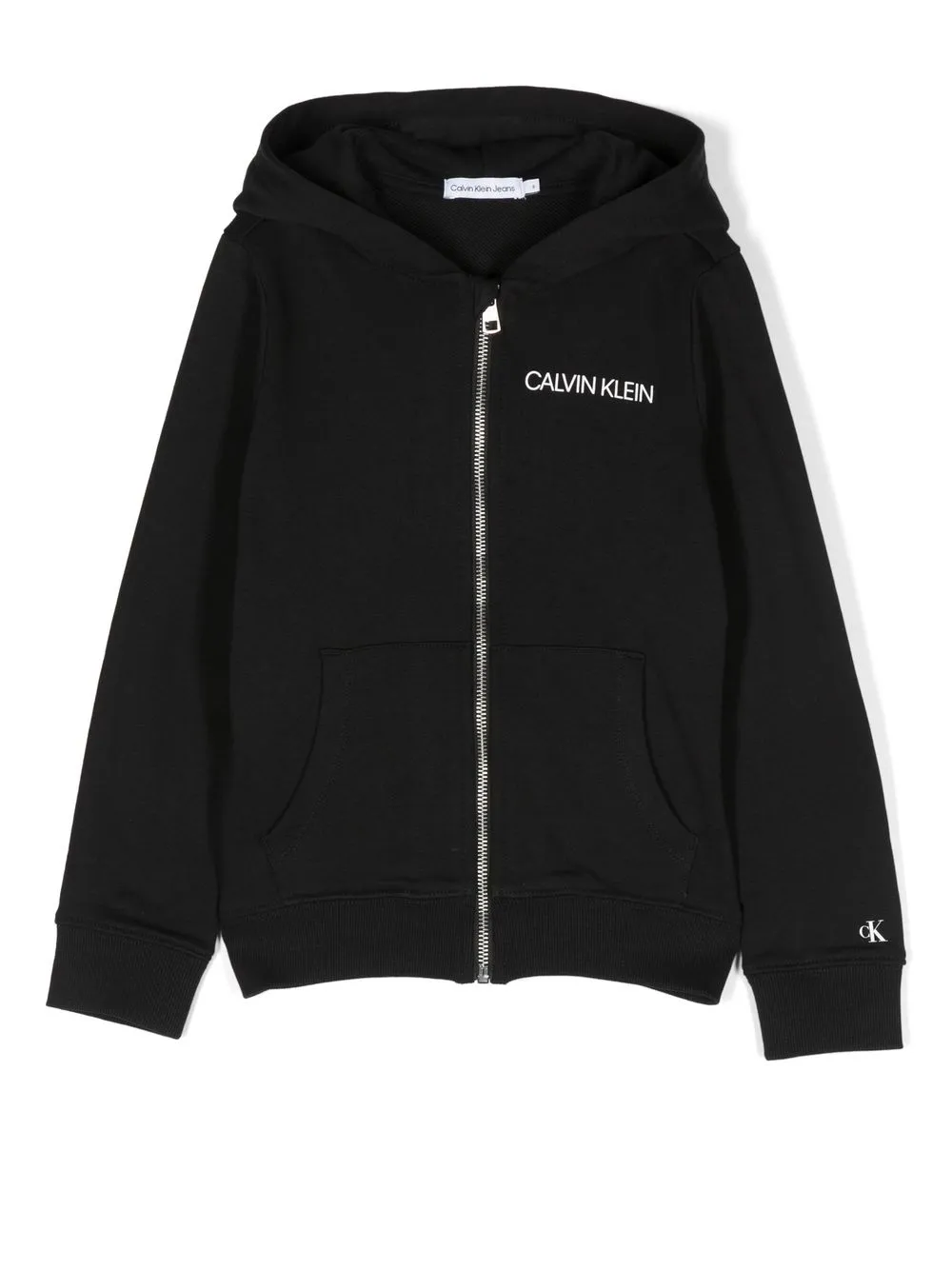 

Calvin Klein Kids hoodie con cierre y logo estampado - Negro