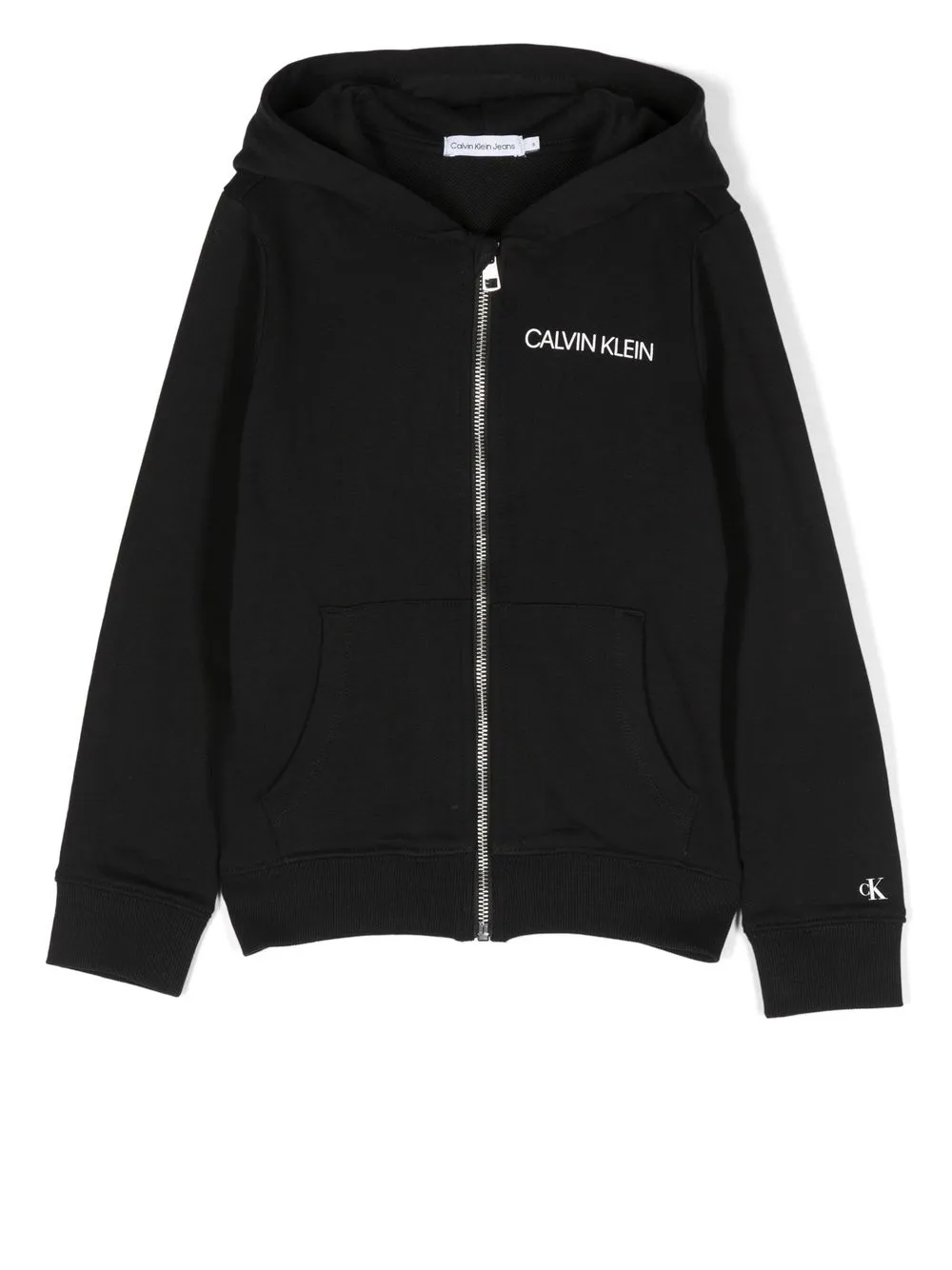 

Calvin Klein Kids hoodie con cierre y logo estampado - Negro