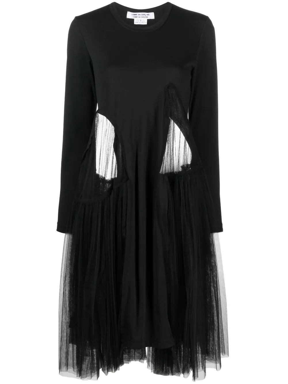 

Comme Des Garçons Comme Des Garçons vestido midi con detalle de tul - Negro