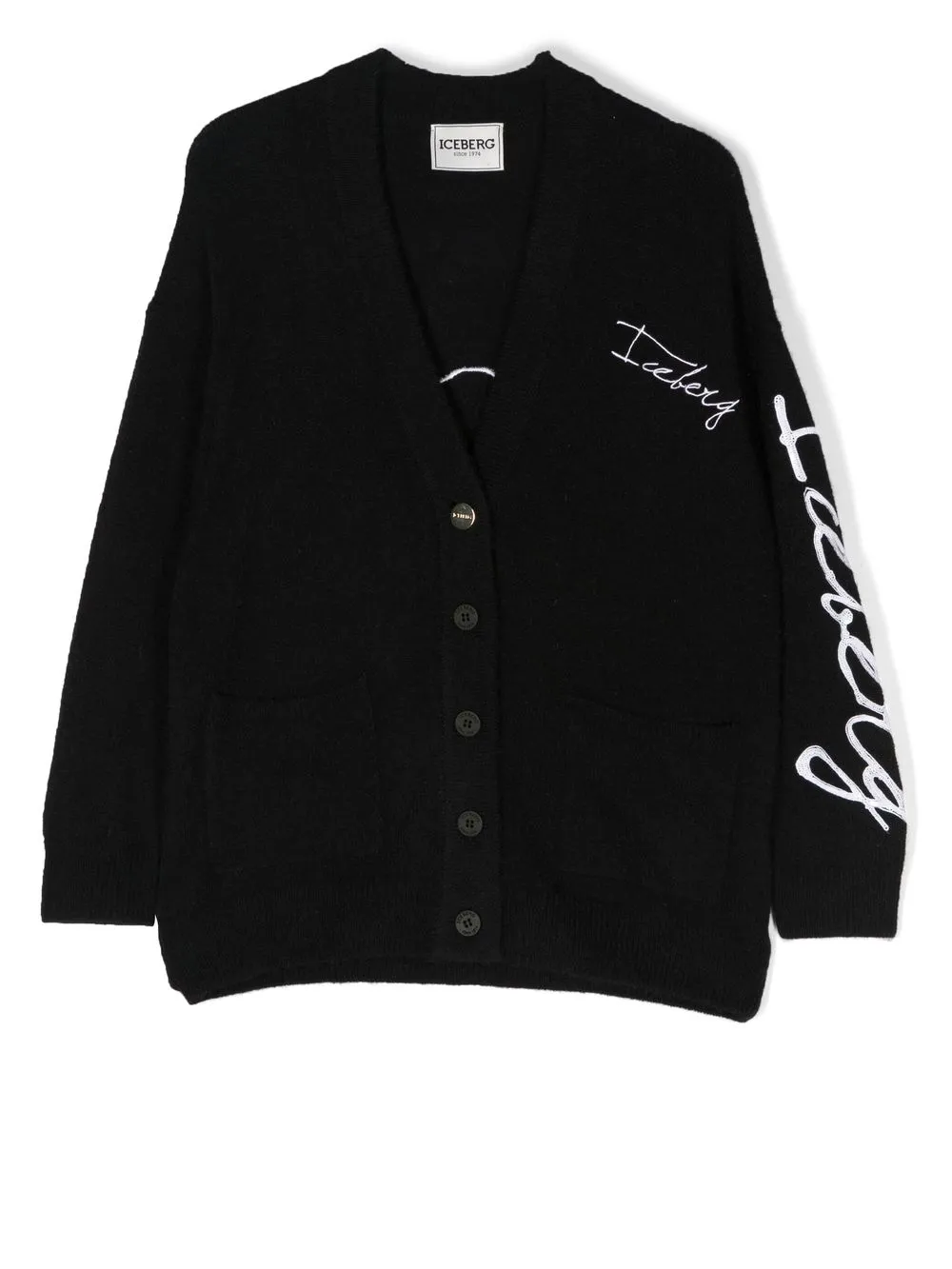 

Iceberg Kids cárdigan con estampado gráfico - Negro