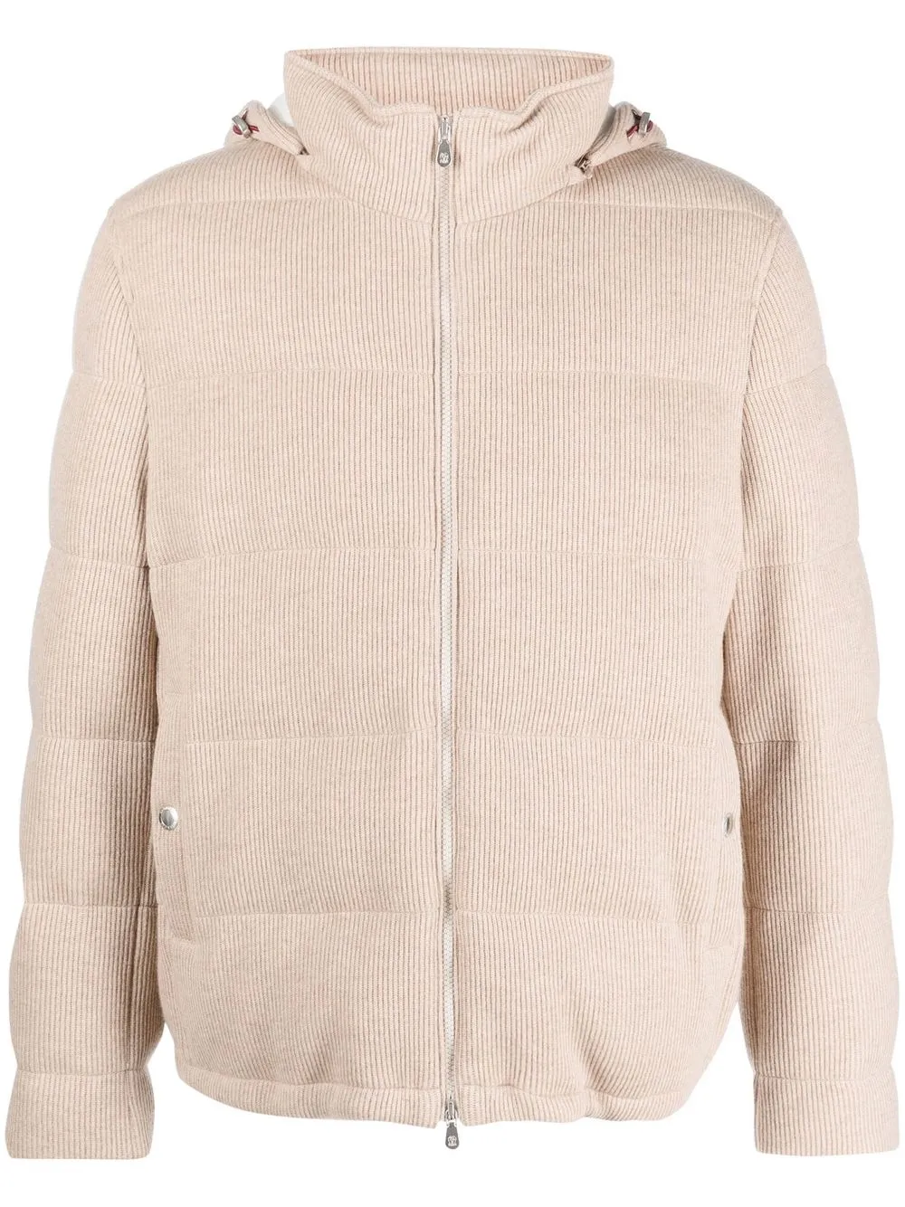 

Brunello Cucinelli ribbed cashmere padded jacket - Neutrals