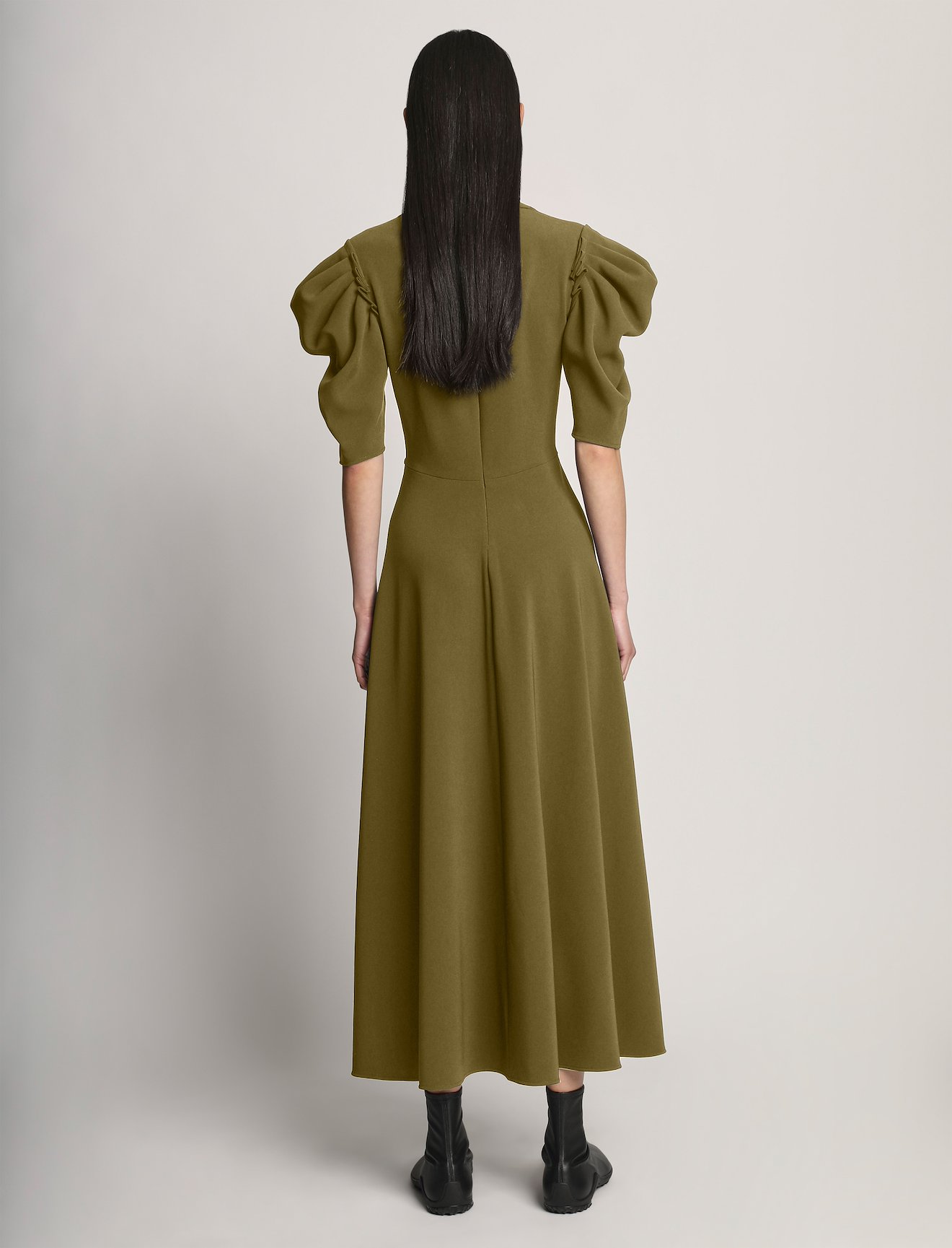 Matte Viscose Crepe Dress in green | Proenza Schouler