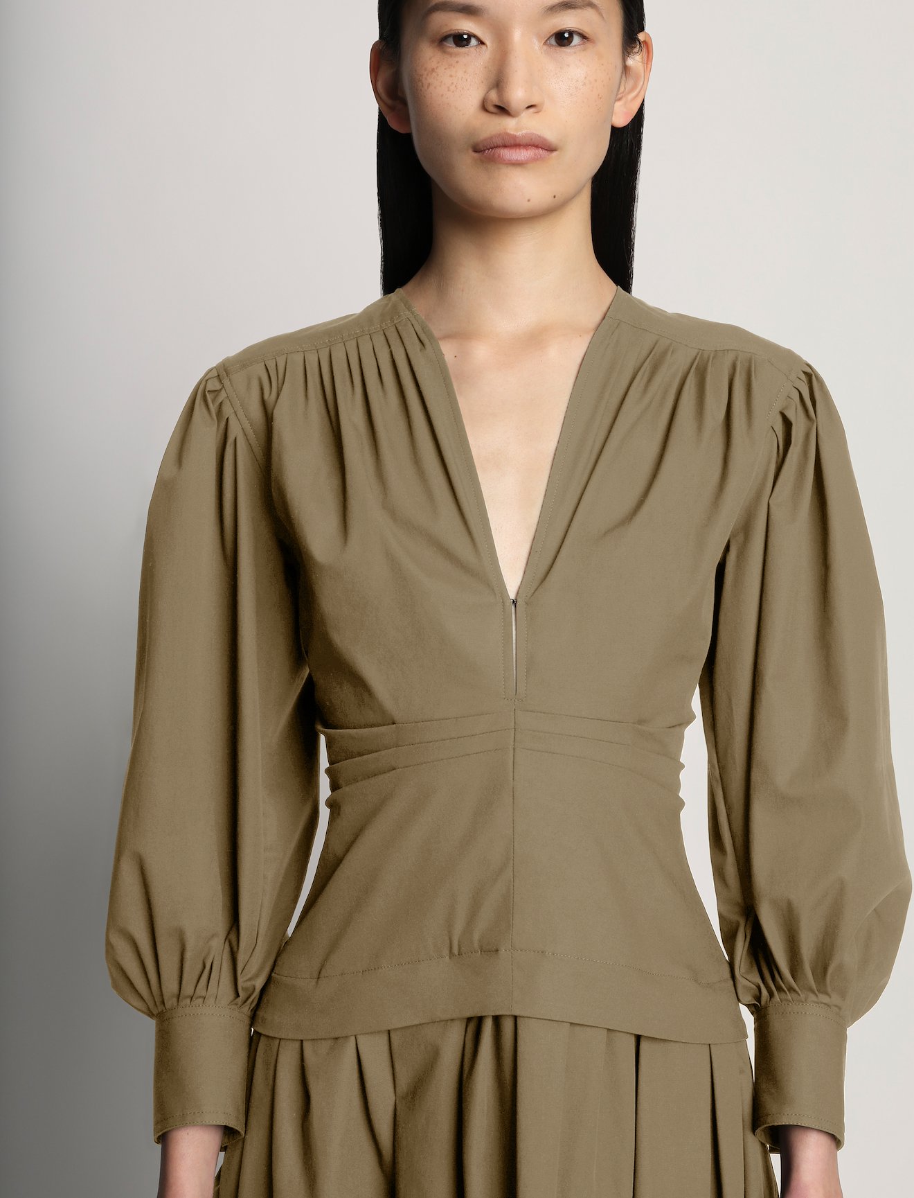 Poplin V-neck Dress #3