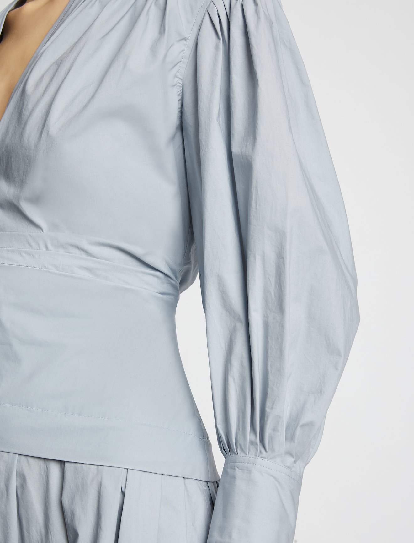 Poplin V-neck Dress #3